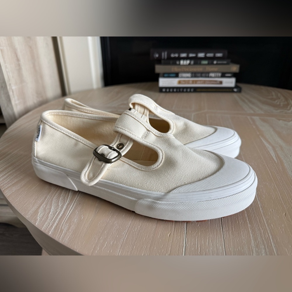 VANS|Beige cream canvas Maryjane sneakers with buckle & rubber sole•••NWOT,boho - Picture 7 of 15